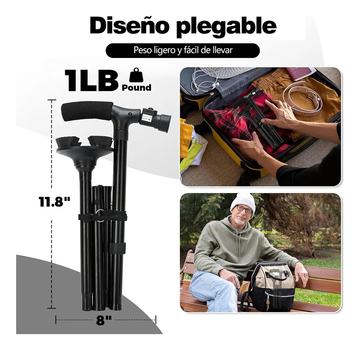 🦯 Bastón Ortopédico + Luz LED — Tu Mejor Apoyo para una Recuperación Más Segura