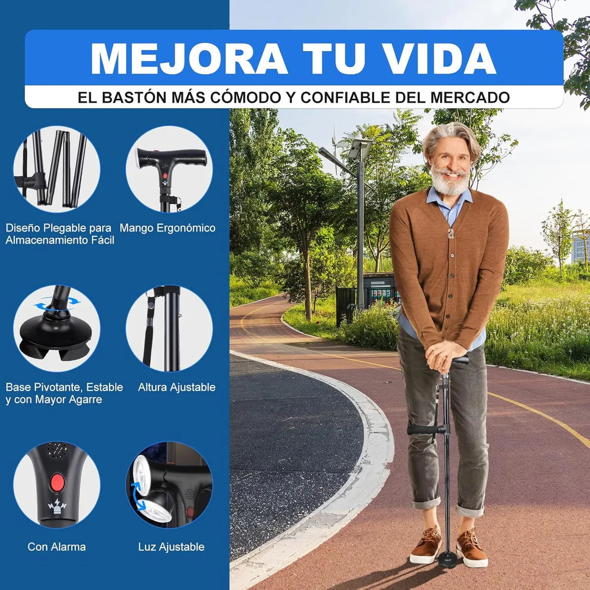StepSafe® | Bastón de Apoyo Multifuncional