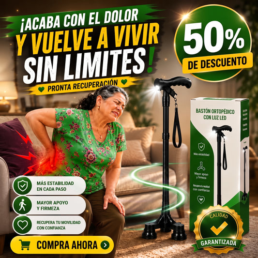 🦯 Bastón Ortopédico + Luz LED — Tu Mejor Apoyo para una Recuperación Más Segura